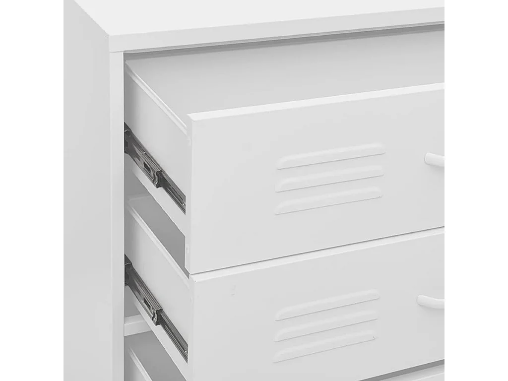 Commode Blanc 80x35x101,5 cm Acier