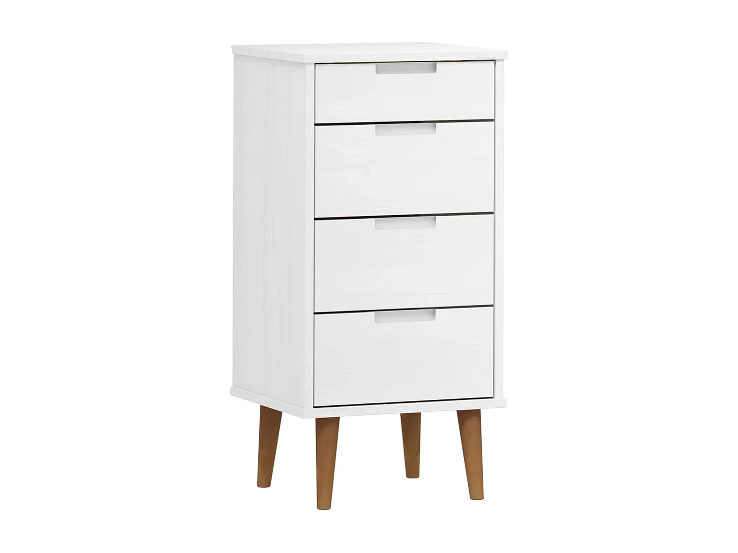 Commode MOLDE Blanc 40x35x82 cm Bois de pin massif