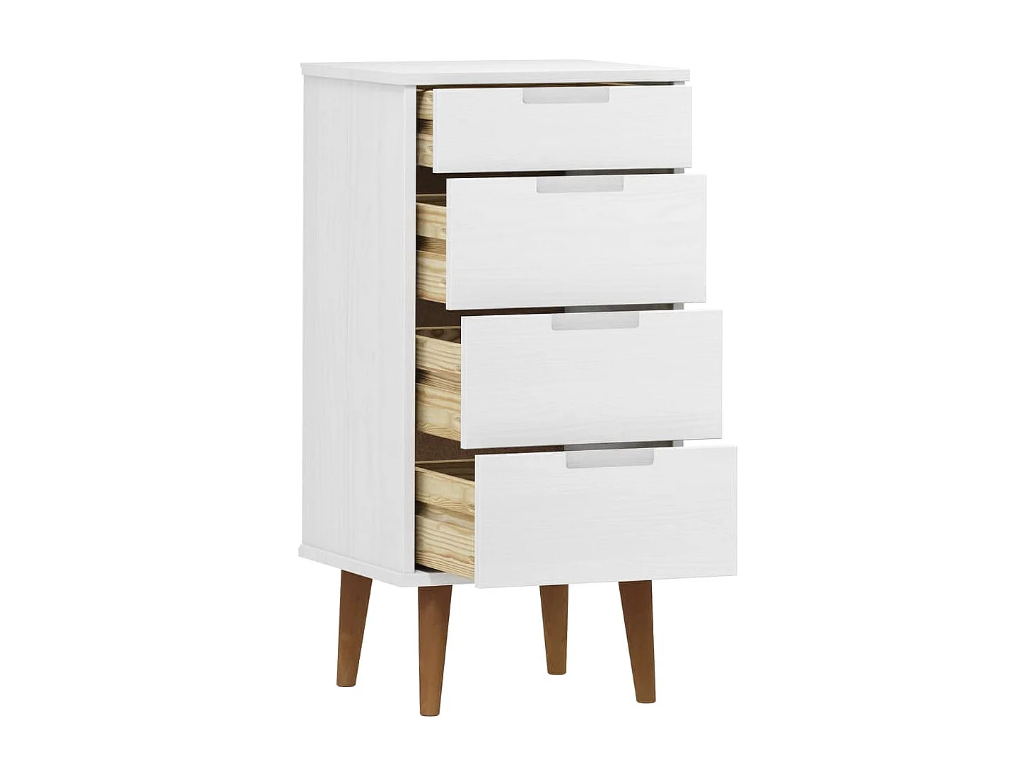Commode MOLDE Blanc 40x35x82 cm Bois de pin massif