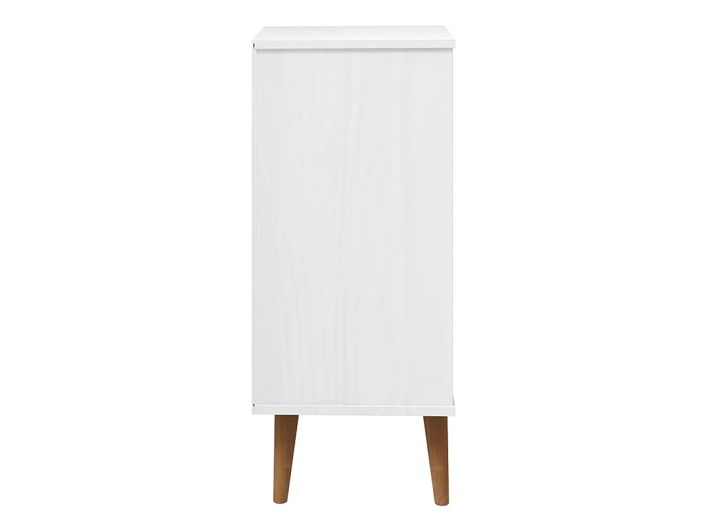 Commode MOLDE Blanc 40x35x82 cm Bois de pin massif