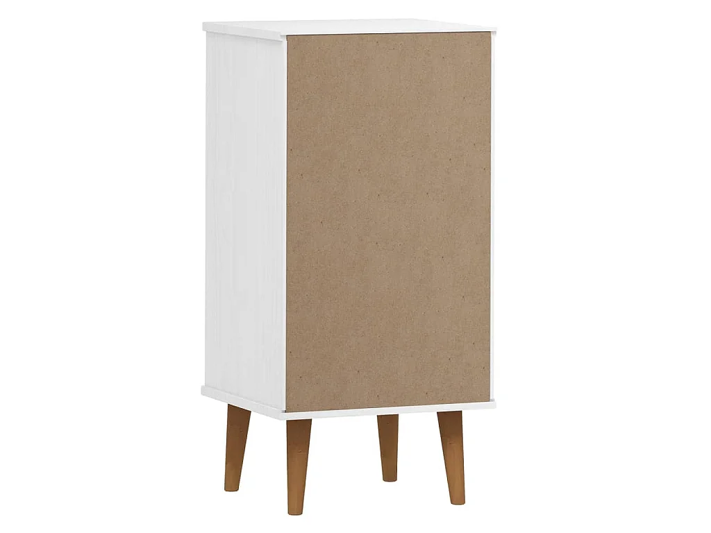 Commode MOLDE Blanc 40x35x82 cm Bois de pin massif