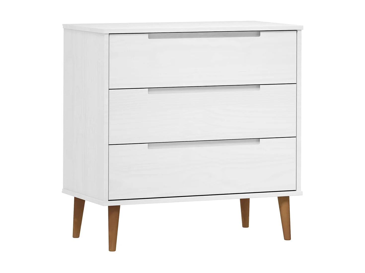Commode MOLDE Blanc 80x40x80 cm Bois de pin massif