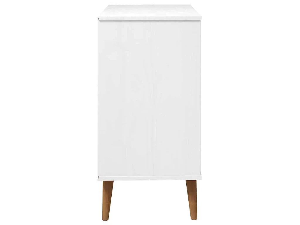 Commode MOLDE Blanc 80x40x80 cm Bois de pin massif