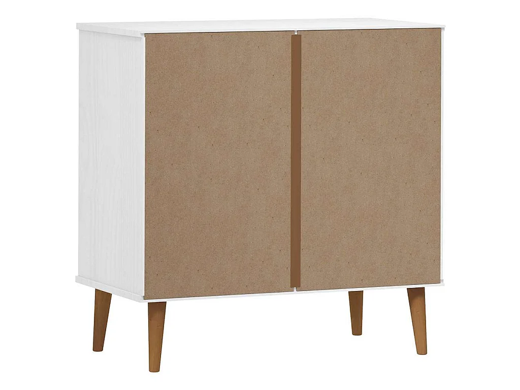 Commode MOLDE Blanc 80x40x80 cm Bois de pin massif