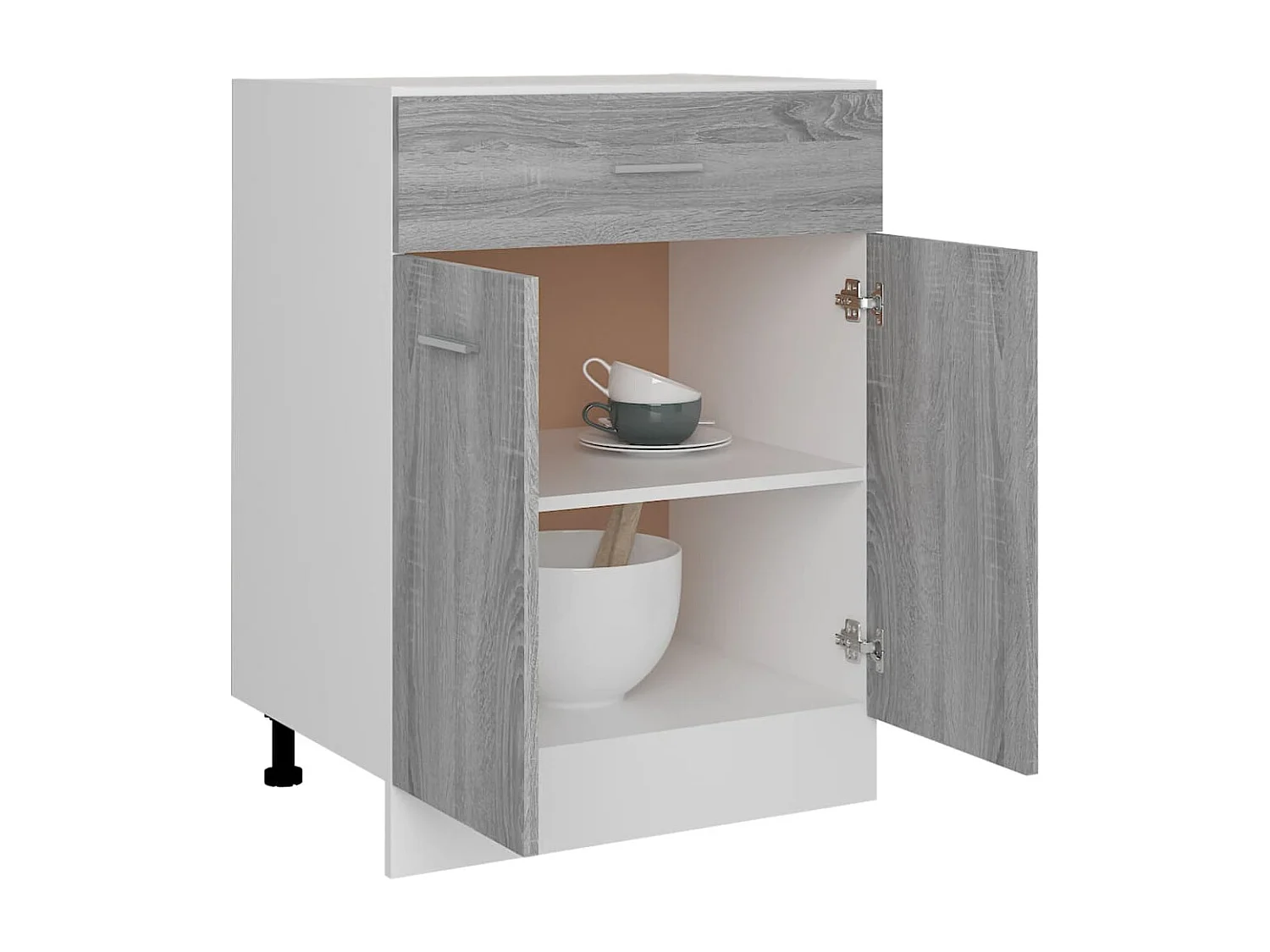 Cajón bajo "Lyon" gris Sonoma 60x46x81,5 cm Madera de ingeniería