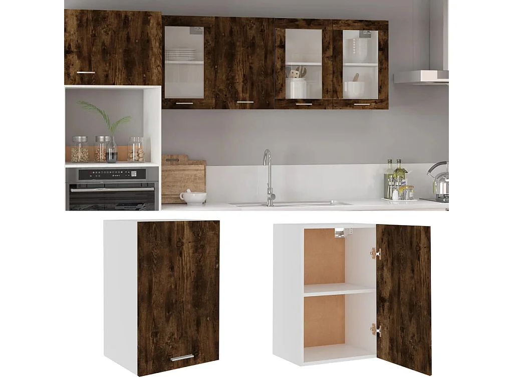 Armoire suspendue "Lyon" Chêne fumé 39,5 x 31 x 60 cm Bois d'ingénierie