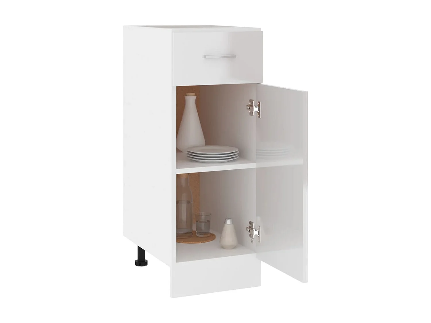 Schubunterschrank Lyon Hochglanz-Weiß 30x46x81,5 cm Holzwerkstoff