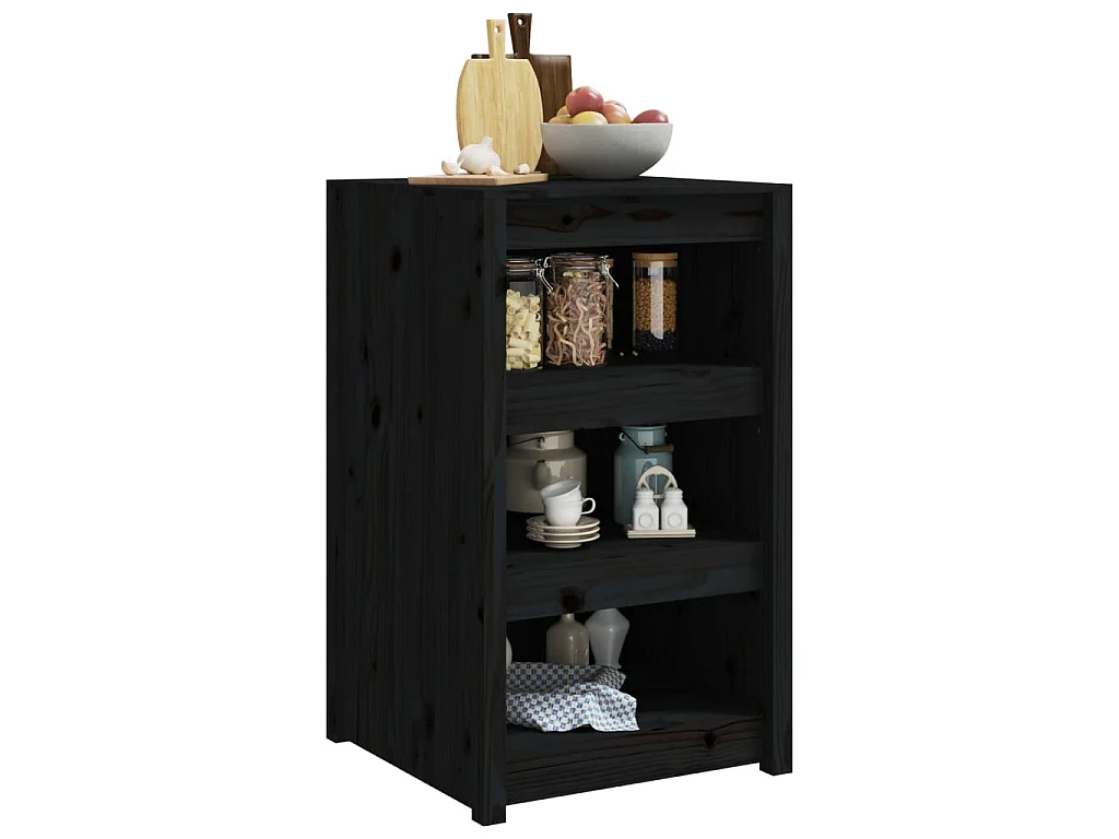 Armário de cozinha p/ exterior MEPPEL 55x55x92 cm pinho maciço preto