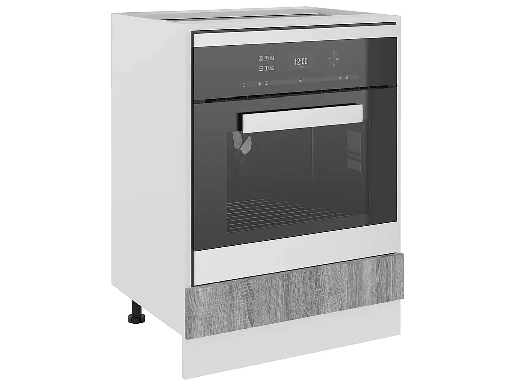 Meuble de four Riga gris Sonoma 60x46x81,5 cm bois d'ingénierie
