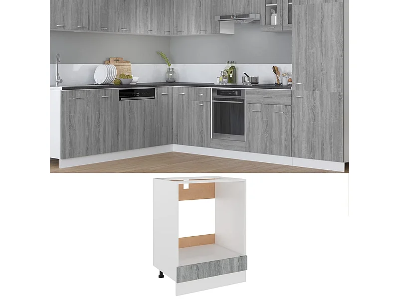 Meuble de four "Riga" Gris Sonoma 60 x 46 x 81,5 cm Bois d'ingénierie