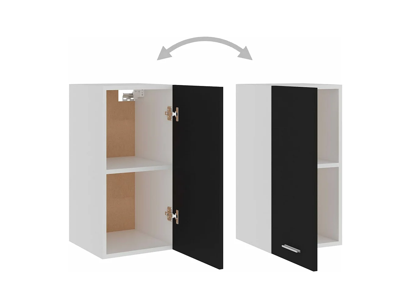 Armário de parede “Lyon” 29,5x31x60 cm derivados madeira preto