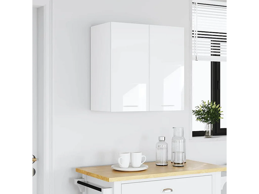 Mobile Pensile “Lyon” Bianco Lucido 60x31x60 cm