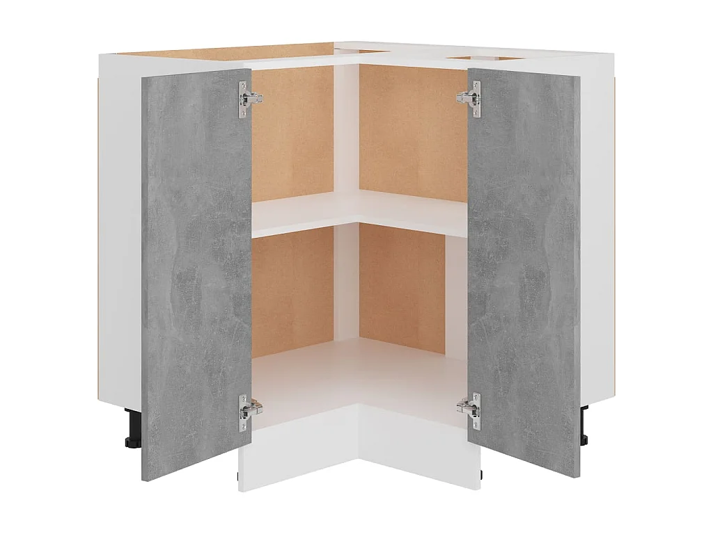 Armoire d'angle basse "Lyon" Gris béton 75,5 x 75,5 x 81,5 cm Bois d'ingénierie