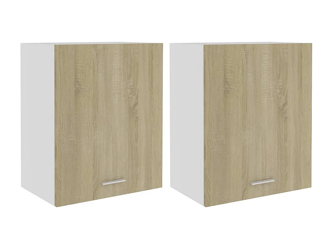 Armoires suspendues 2 pièces "Lyon" Chêne Sonoma 50x31x60 cm Bois d'ingénierie