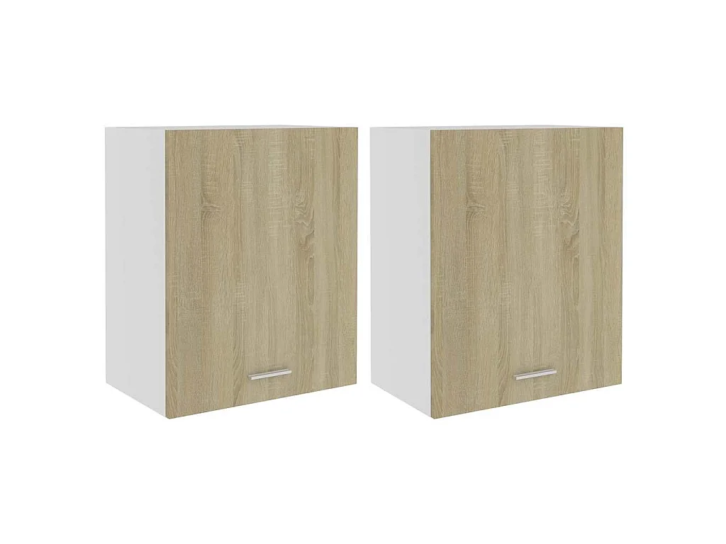 Armoires suspendues 2 pièces "Lyon" Chêne Sonoma 50x31x60 cm Bois d'ingénierie