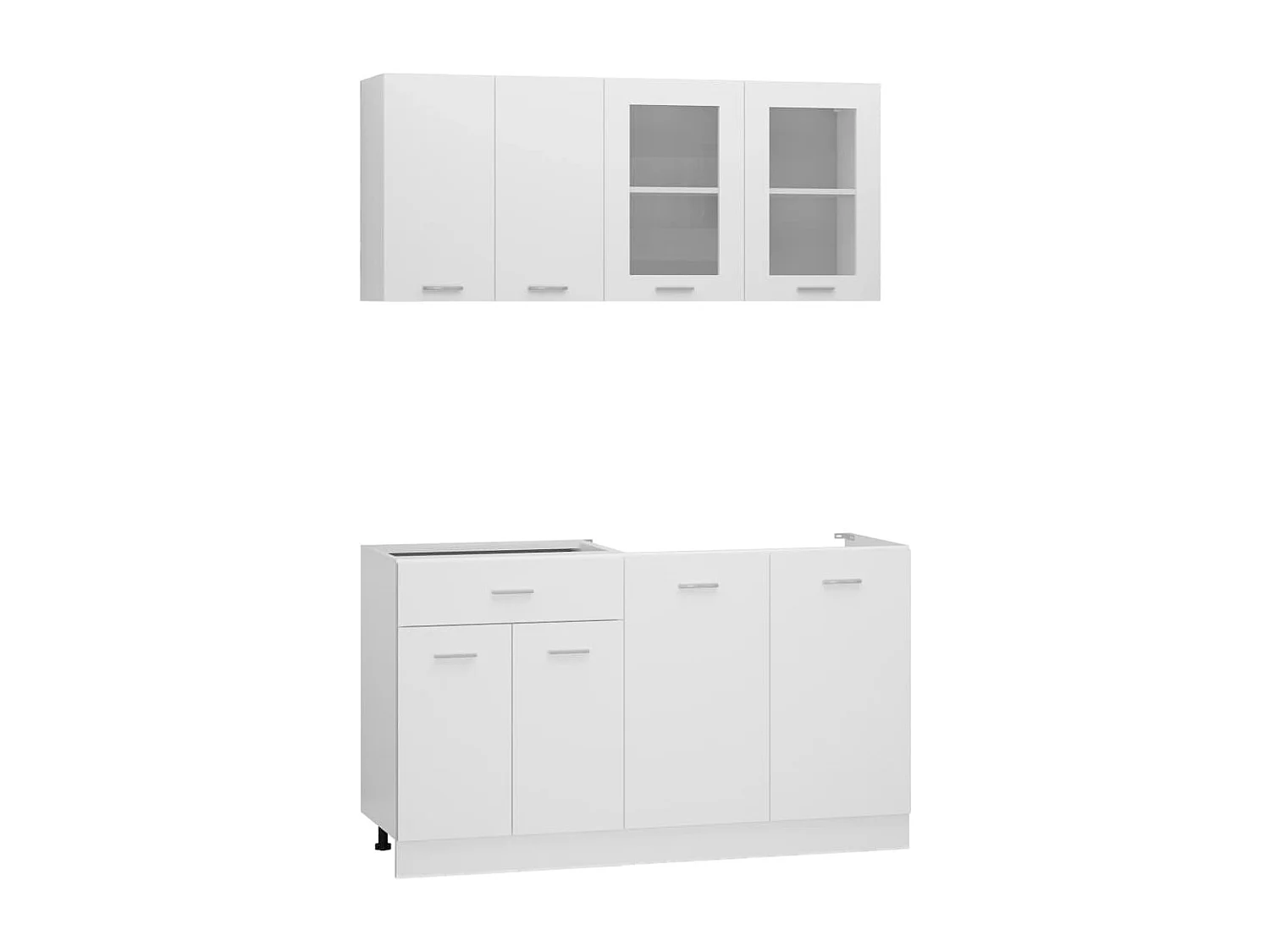 Ensemble de 4 meubles de cuisine "Lyon" en bois d'ingénierie blanc