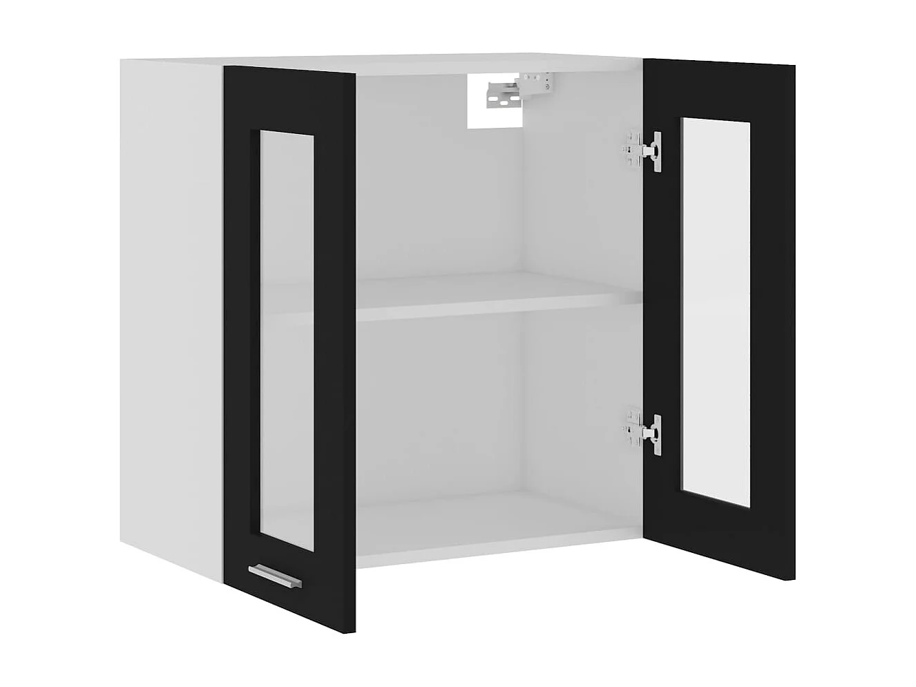 Hängeglasschrank Lyon Schwarz 60x31x60 cm Holzwerkstoff