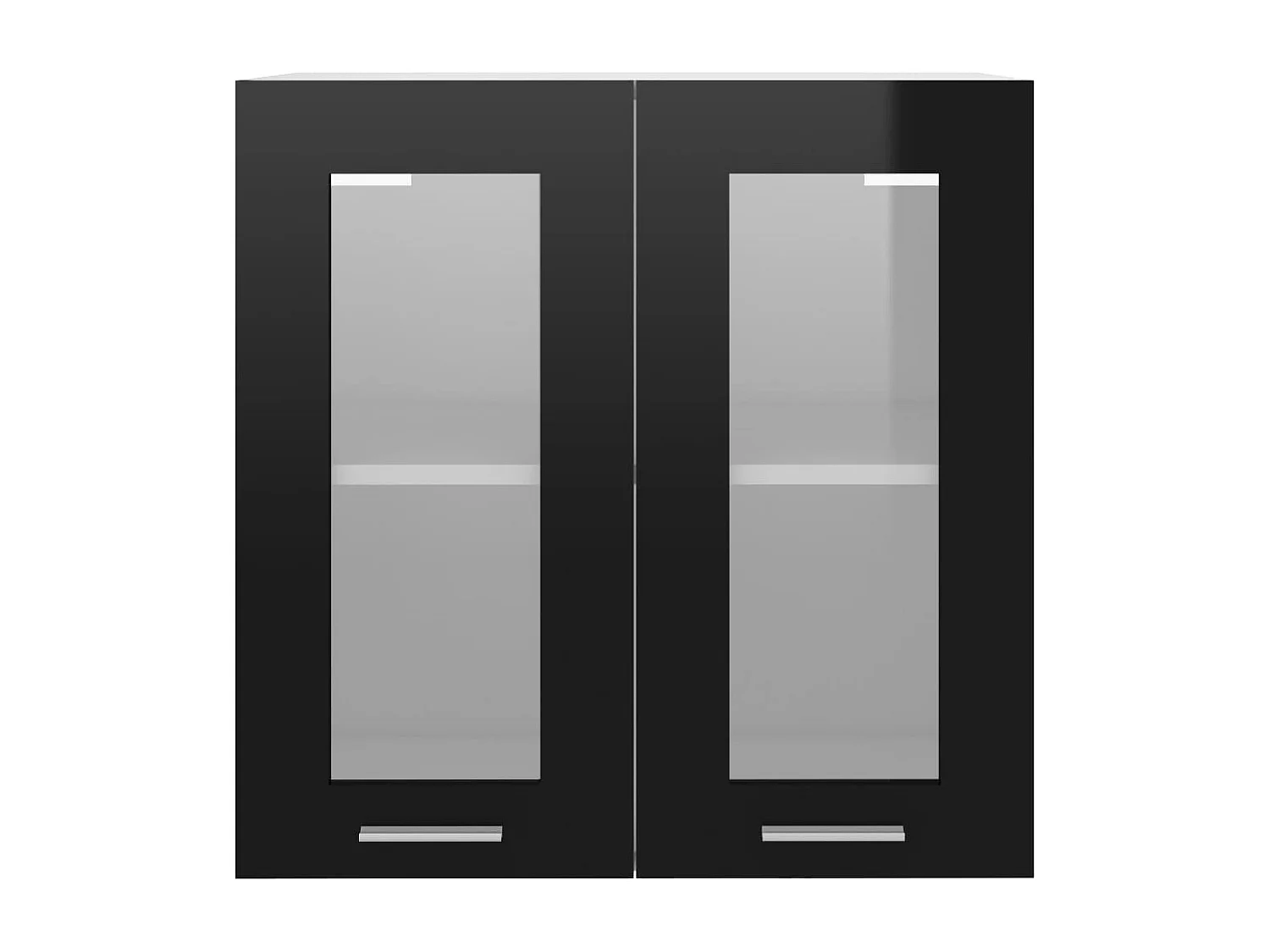 Hängeglasschrank Lyon Schwarz 60x31x60 cm Holzwerkstoff
