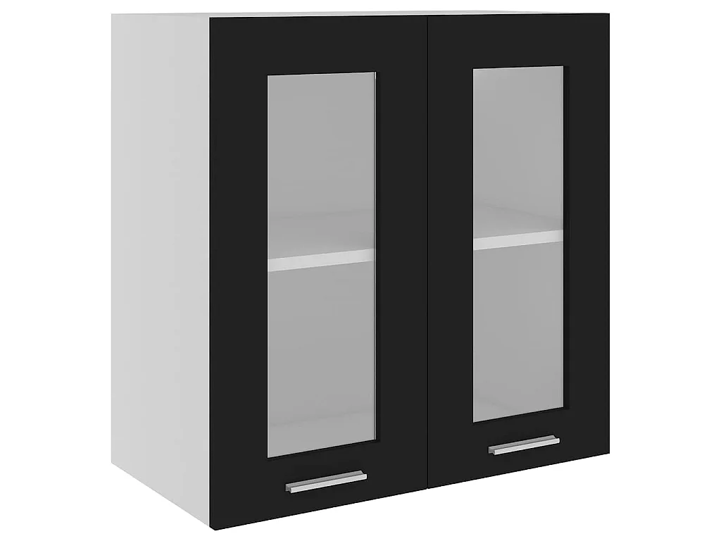 Vitrine suspendue "Lyon" Noir 60 x 31 x 60 cm Bois d'ingénierie