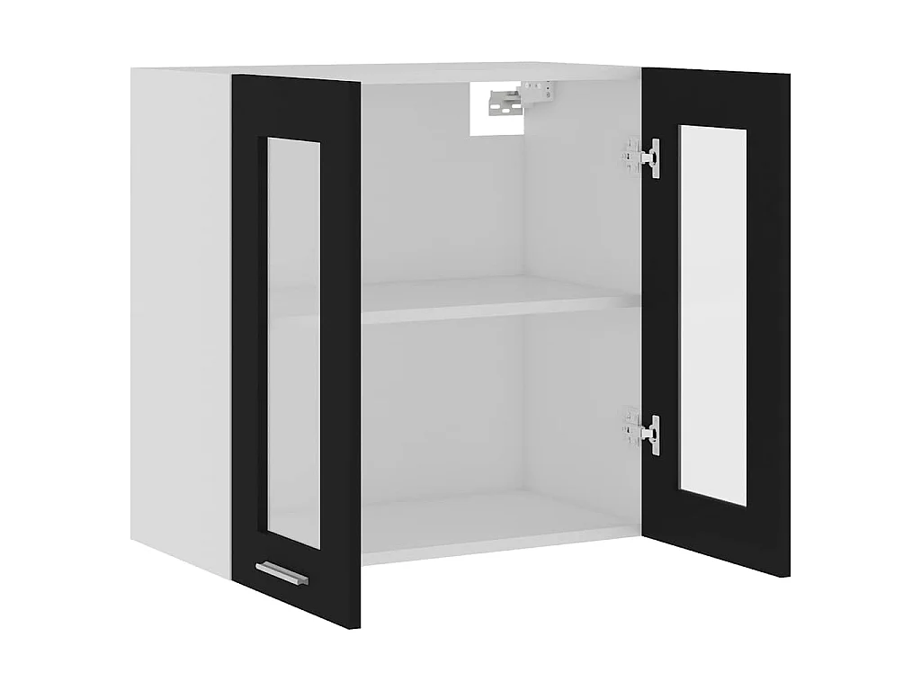 Vitrine suspendue "Lyon" Noir 60 x 31 x 60 cm Bois d'ingénierie