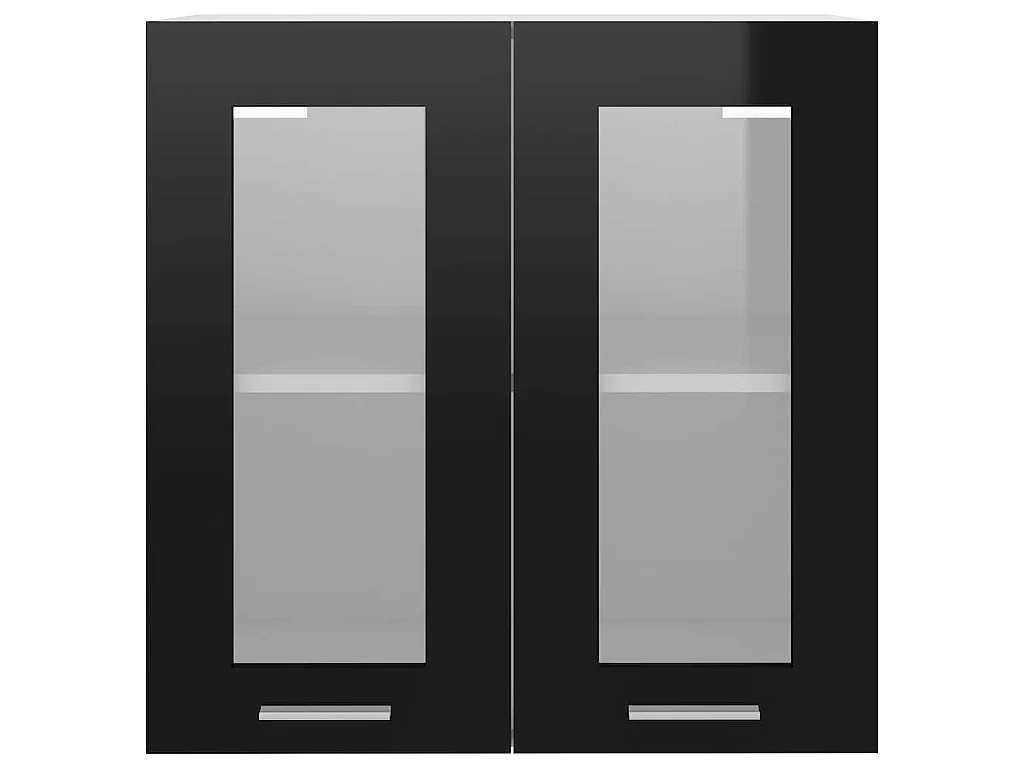Vitrine suspendue "Lyon" Noir 60 x 31 x 60 cm Bois d'ingénierie