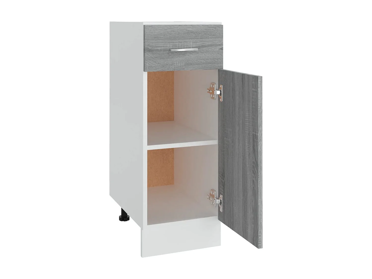 Armário inferior c/ gavetas “Lyon” madeira processada cinza