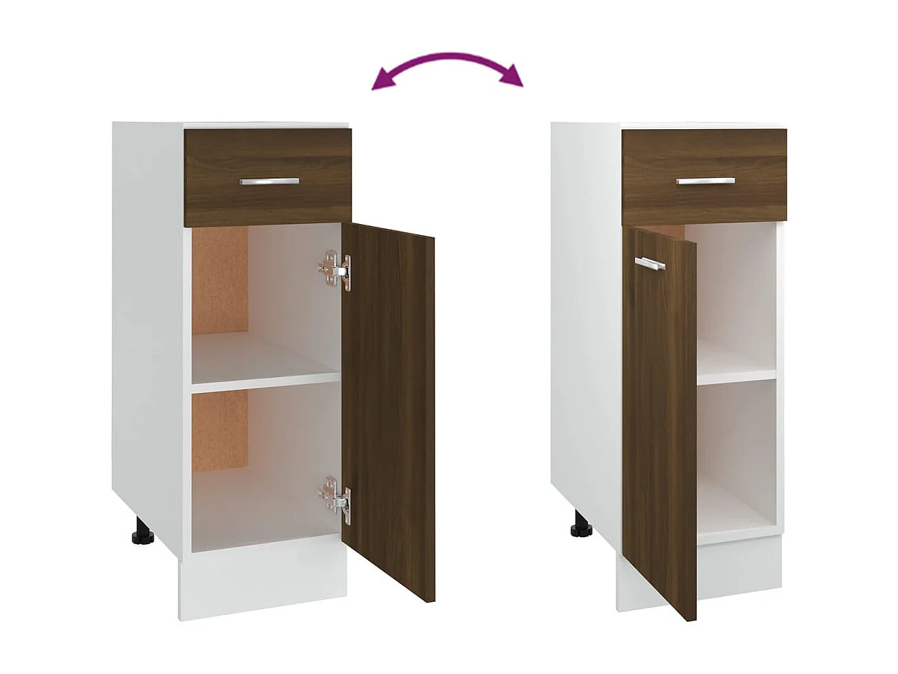 Armoire à tiroirs "Lyon" Chêne brun 30 x 46 x 81,5 cm Bois d'ingénierie