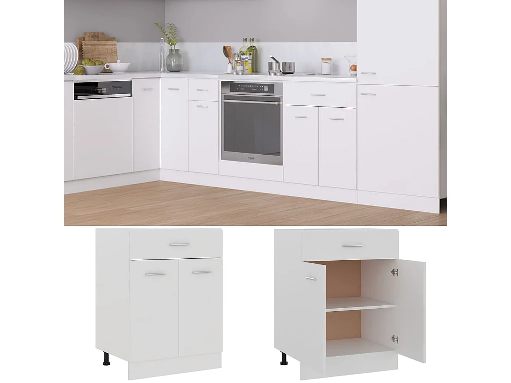 Armoire à tiroirs "Lyon" Blanc 60 x 46 x 81,5 cm Bois d'ingénierie