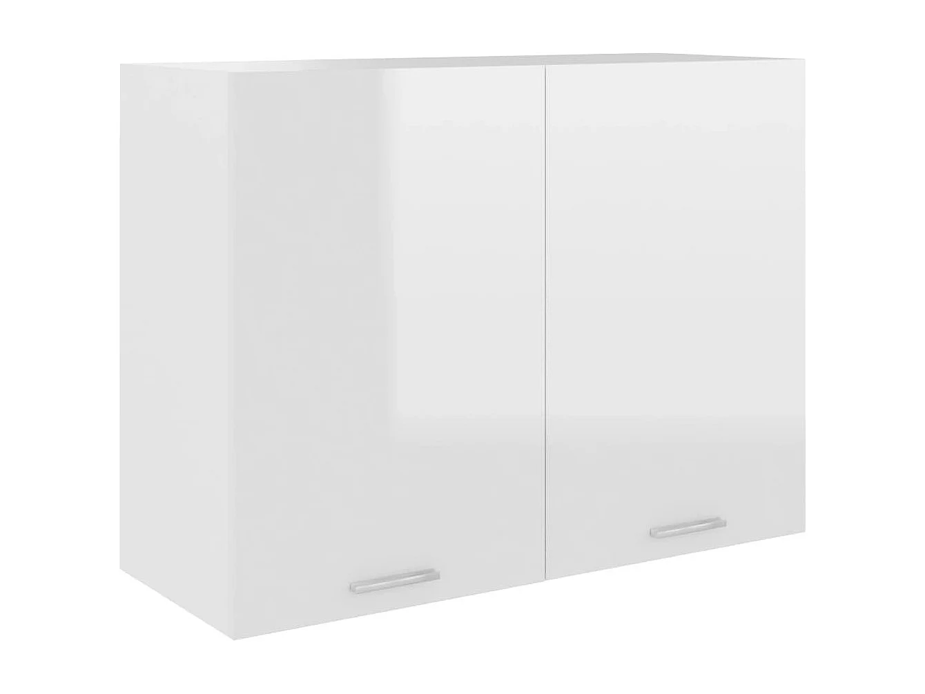 Hangkast Lyon 80x31x60 cm bewerkt hout hoogglans wit