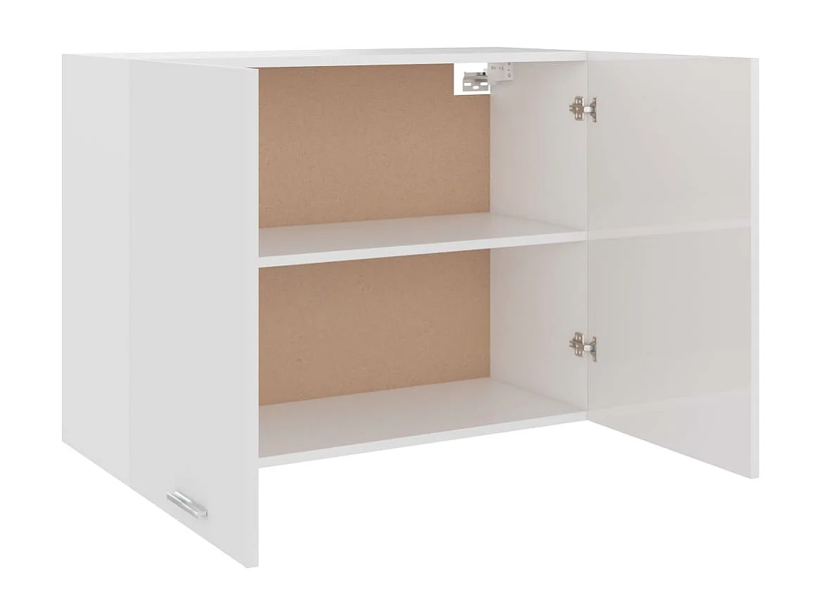 Hangkast Lyon 80x31x60 cm bewerkt hout hoogglans wit