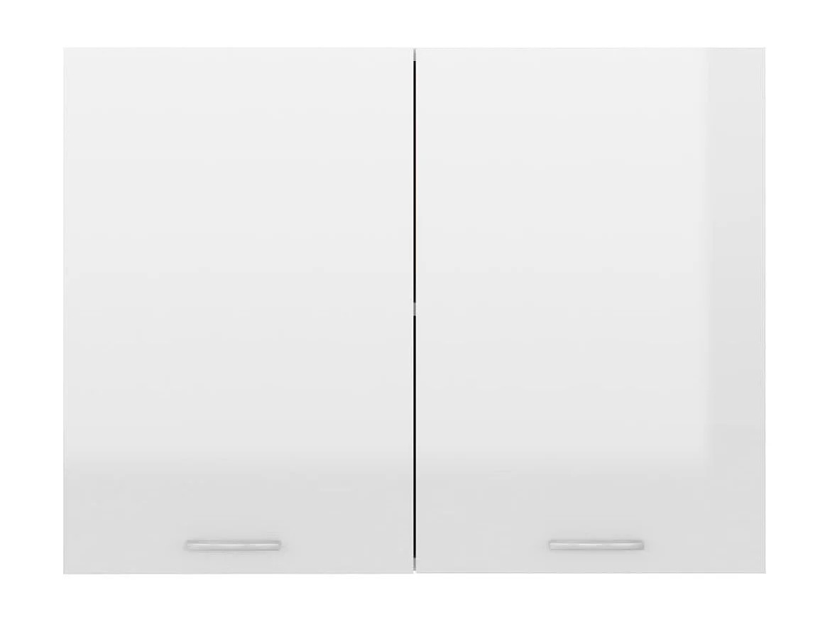 Hangkast Lyon 80x31x60 cm bewerkt hout hoogglans wit