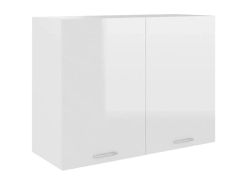 Hangkast Lyon 80x31x60 cm bewerkt hout hoogglans wit