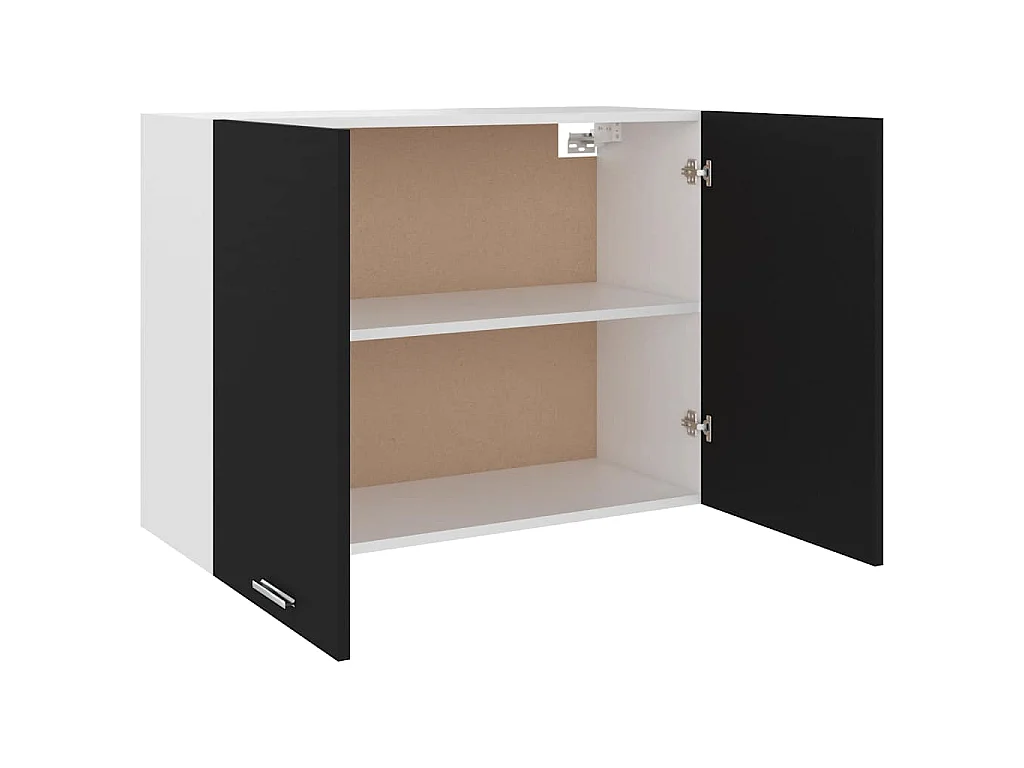 Armoire suspendue "Lyon" Noir 80 x 31 x 60 cm Bois d'ingénierie