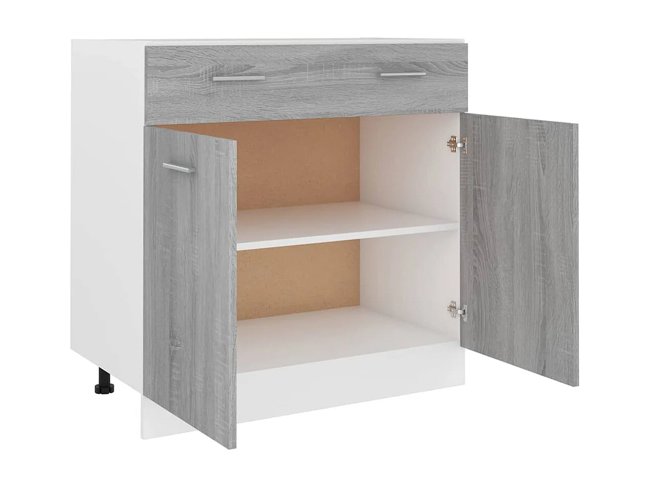 Unterschrank mit Schublade Grau Sonoma 80x46x81,5 cm