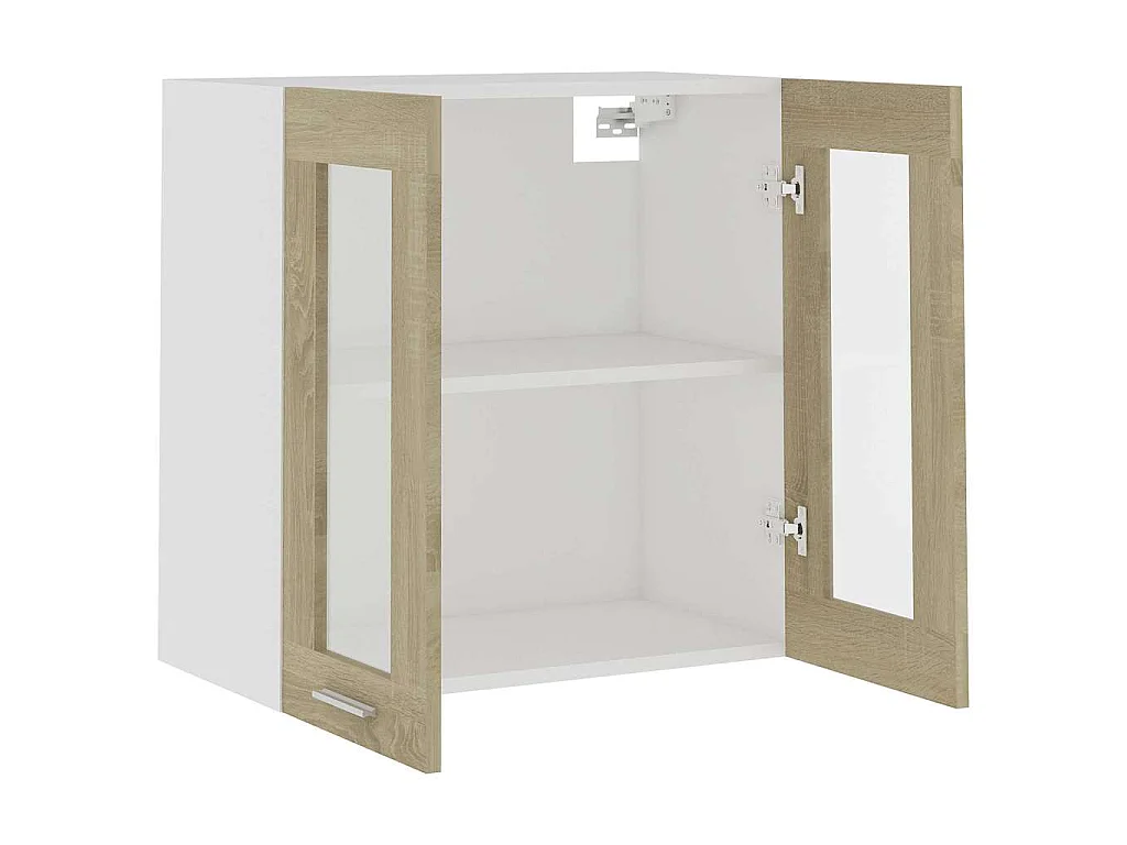 Vitrine suspendue Lyon Chêne Sonoma 60x31x60 cm