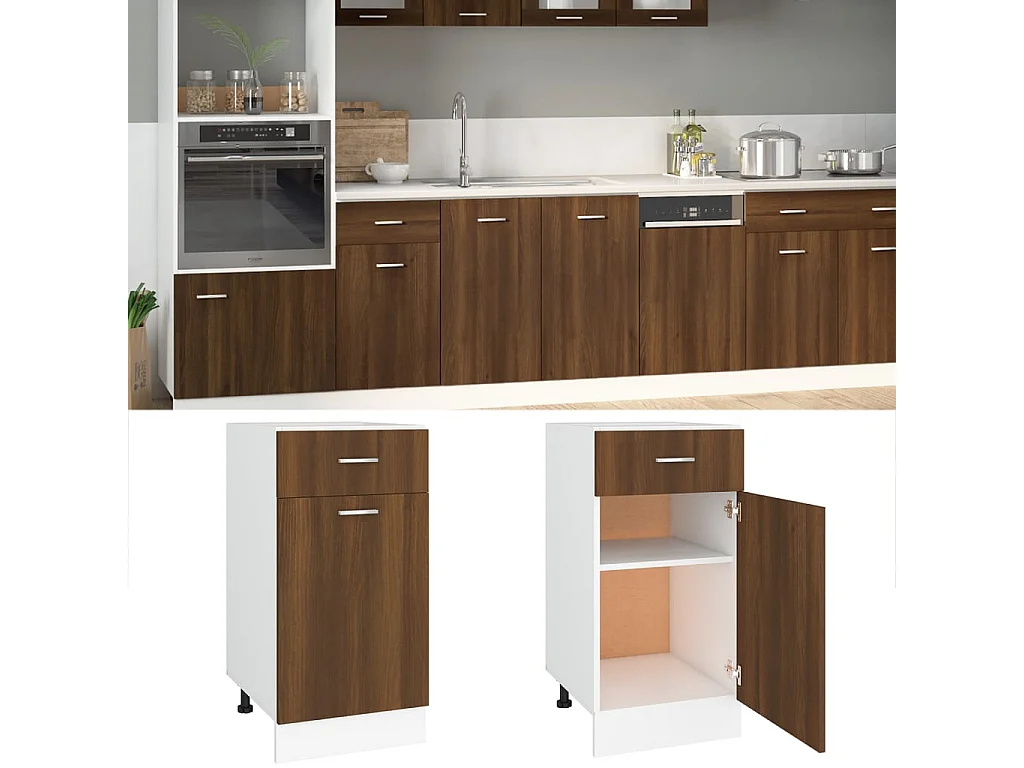 Unterschrank mit Schublade Lyon Braun Eichen-Optik 40x46x81,5 cm