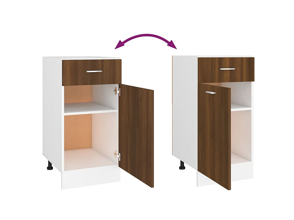 Unterschrank mit Schublade Lyon Braun Eichen-Optik 40x46x81,5 cm
