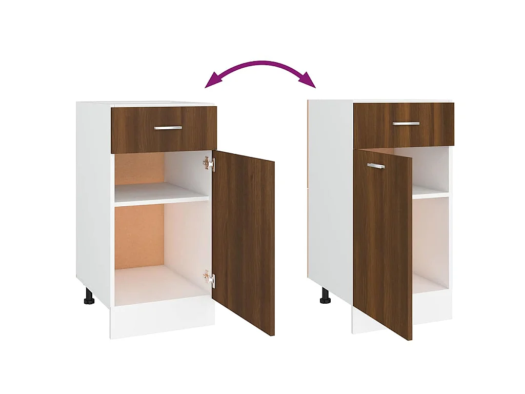 Armoire à tiroirs "Lyon" Chêne brun 40 x 46 x 81,5 cm Bois d'ingénierie