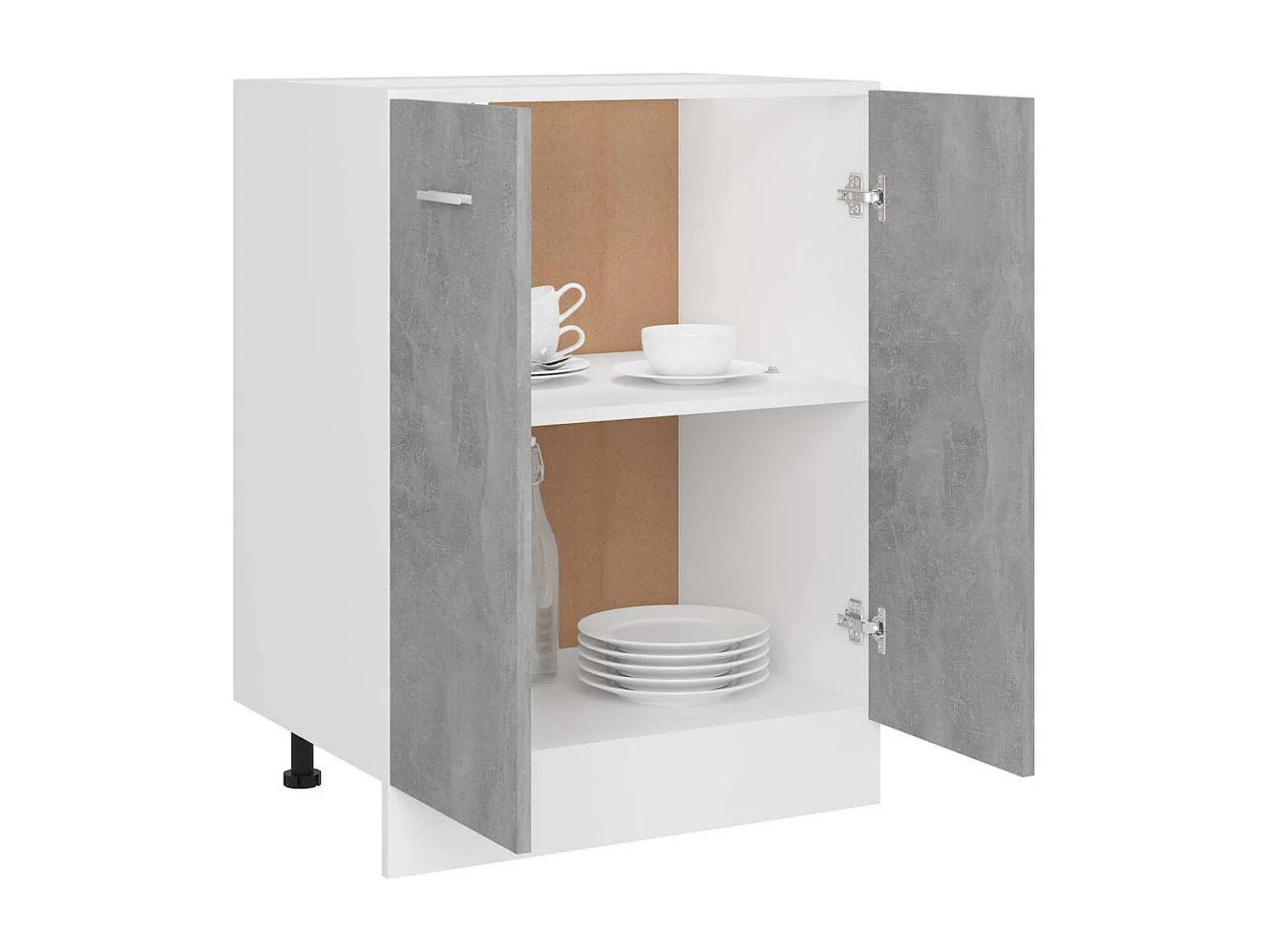 Meuble bas "Lyon" Gris béton 60 x 46 x 81,5 cm Bois d'ingénierie