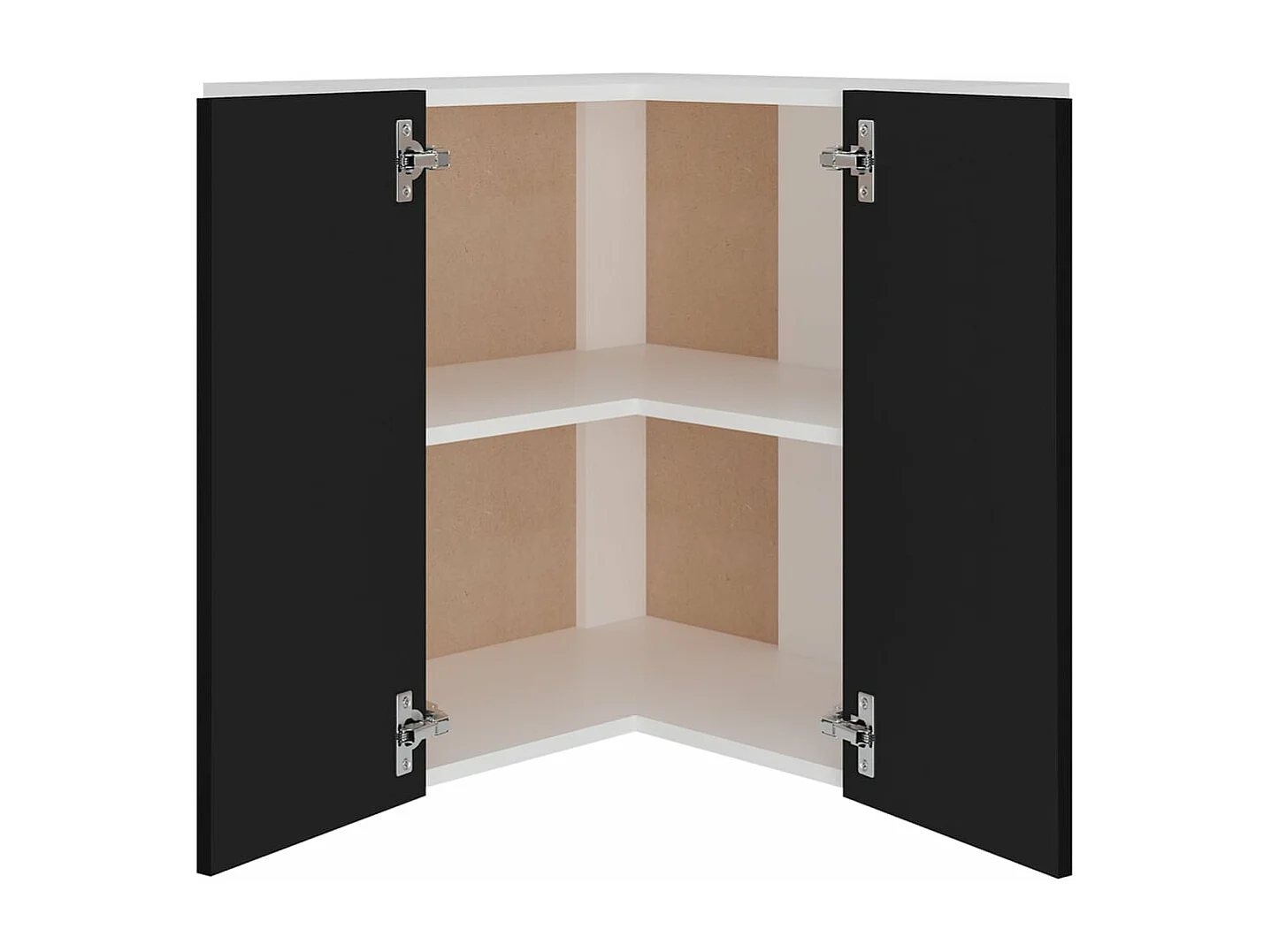 Hanghoekkast Lyon 57x57x60 cm bewerkt hout zwart