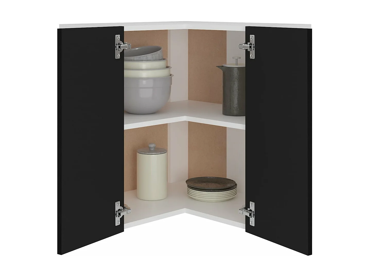 Hanghoekkast Lyon 57x57x60 cm bewerkt hout zwart