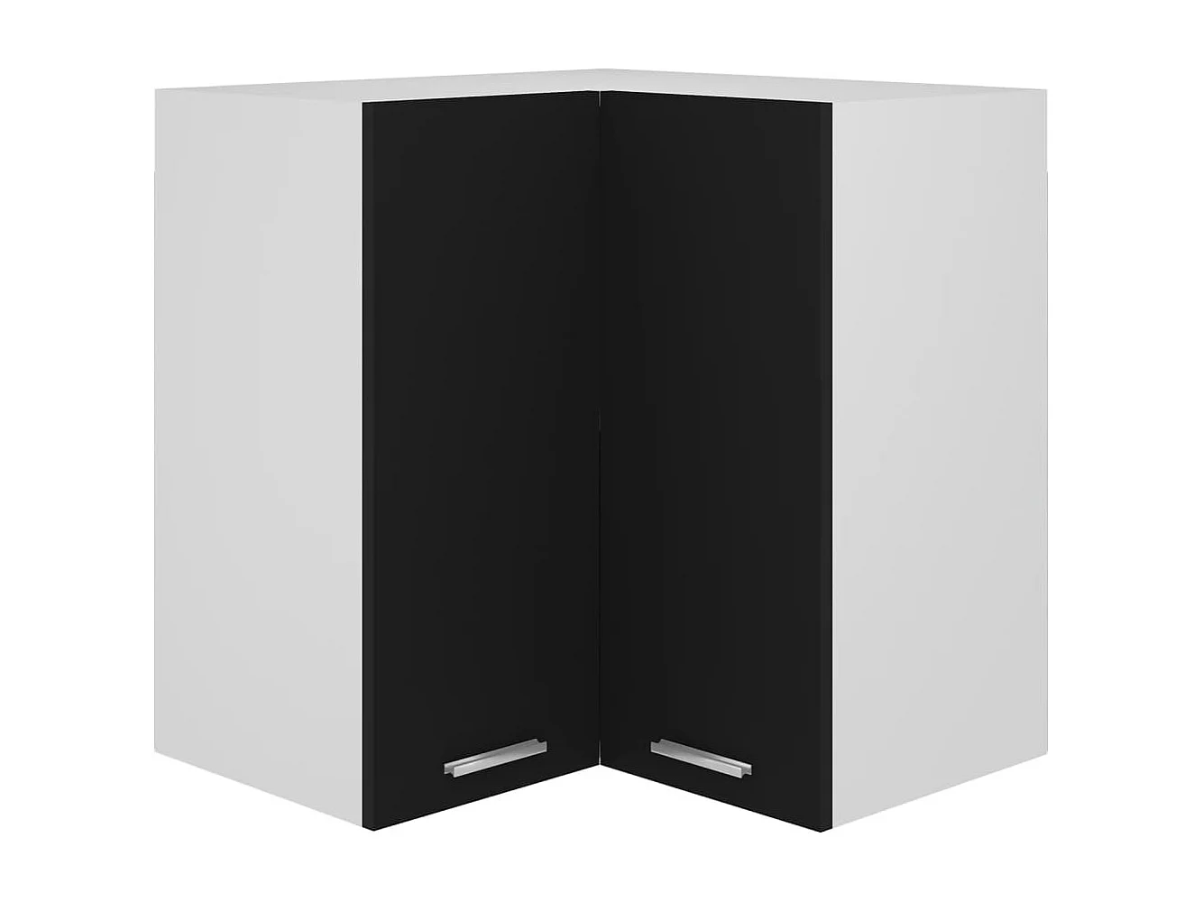 Hanghoekkast Lyon 57x57x60 cm bewerkt hout zwart
