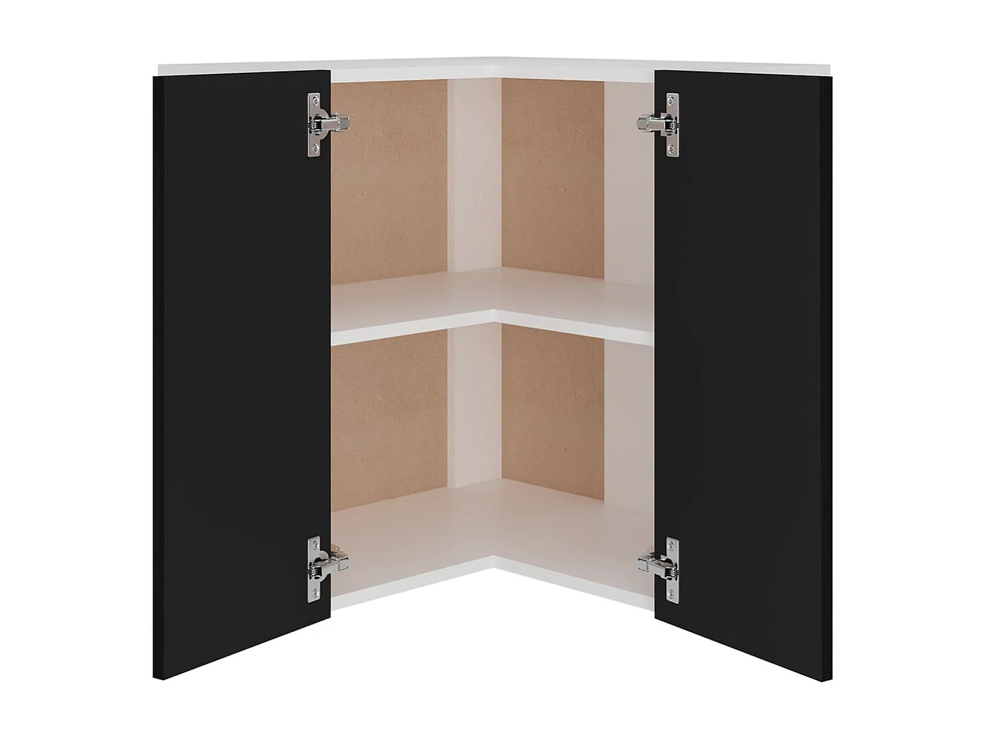 Hanghoekkast Lyon 57x57x60 cm bewerkt hout zwart