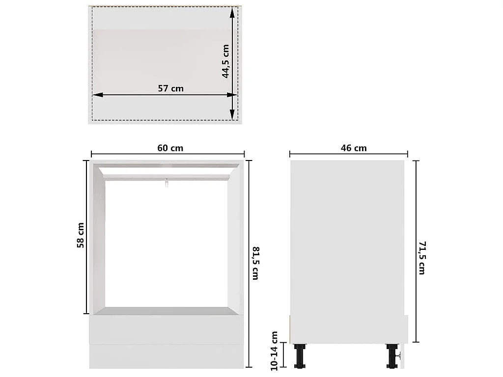 Mueble para horno "Riga" blanco 60x46x81,5 cm de madera de ingeniería