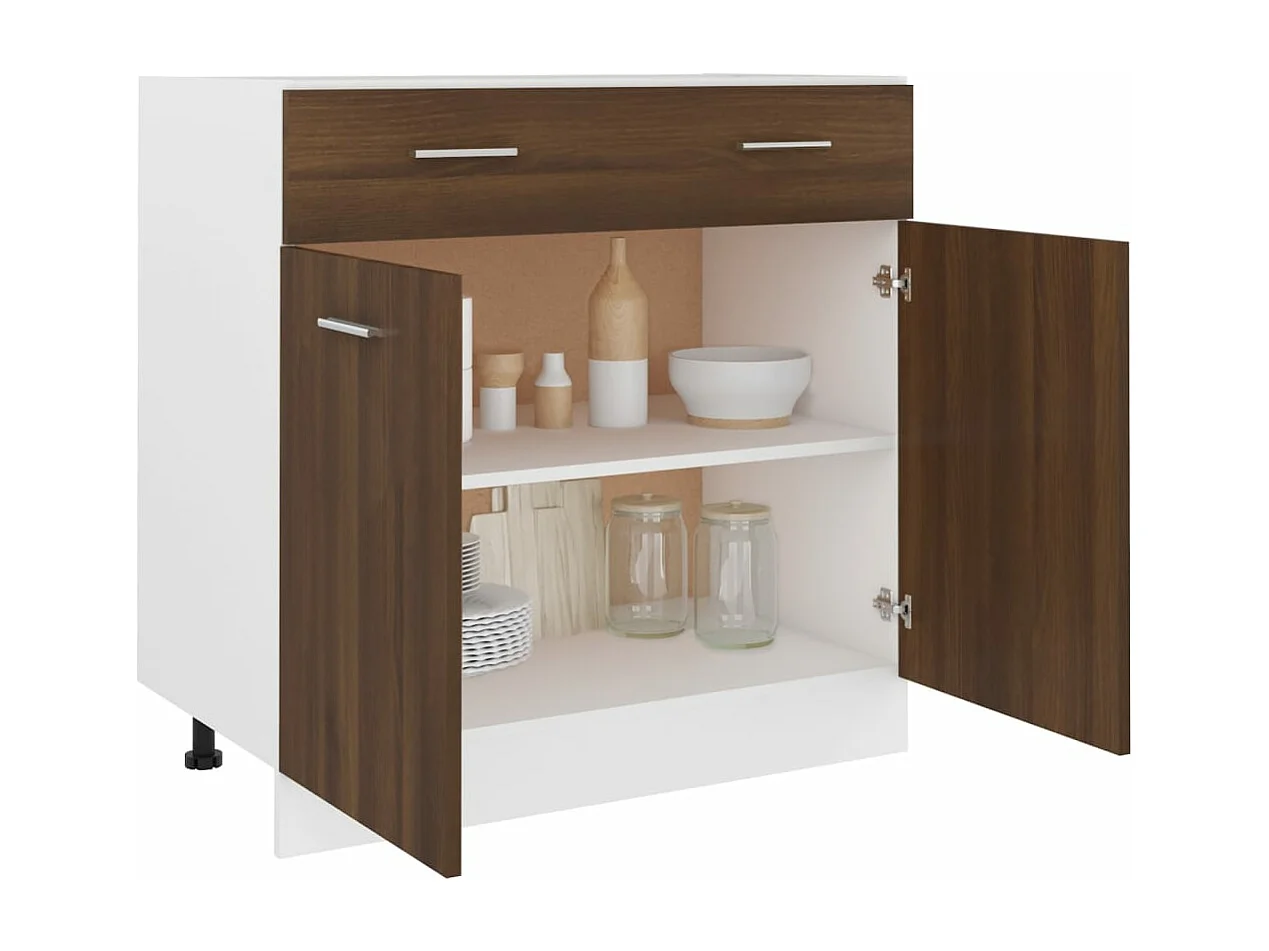 Unterschrank mit Schublade Braun Eiche-Optik 80x46x81,5 cm