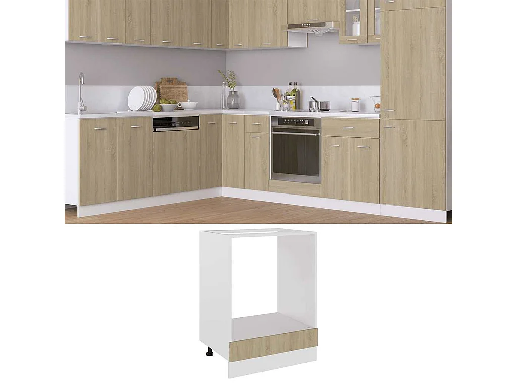 Armário para forno "Riga" derivados de madeira carvalho