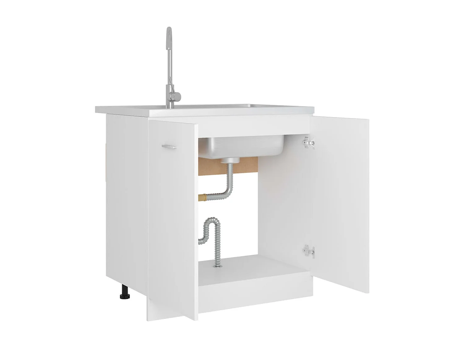 Meuble sous-évier "Lyon" Blanc 80 x 46 x 81,5 cm Bois d'ingénierie