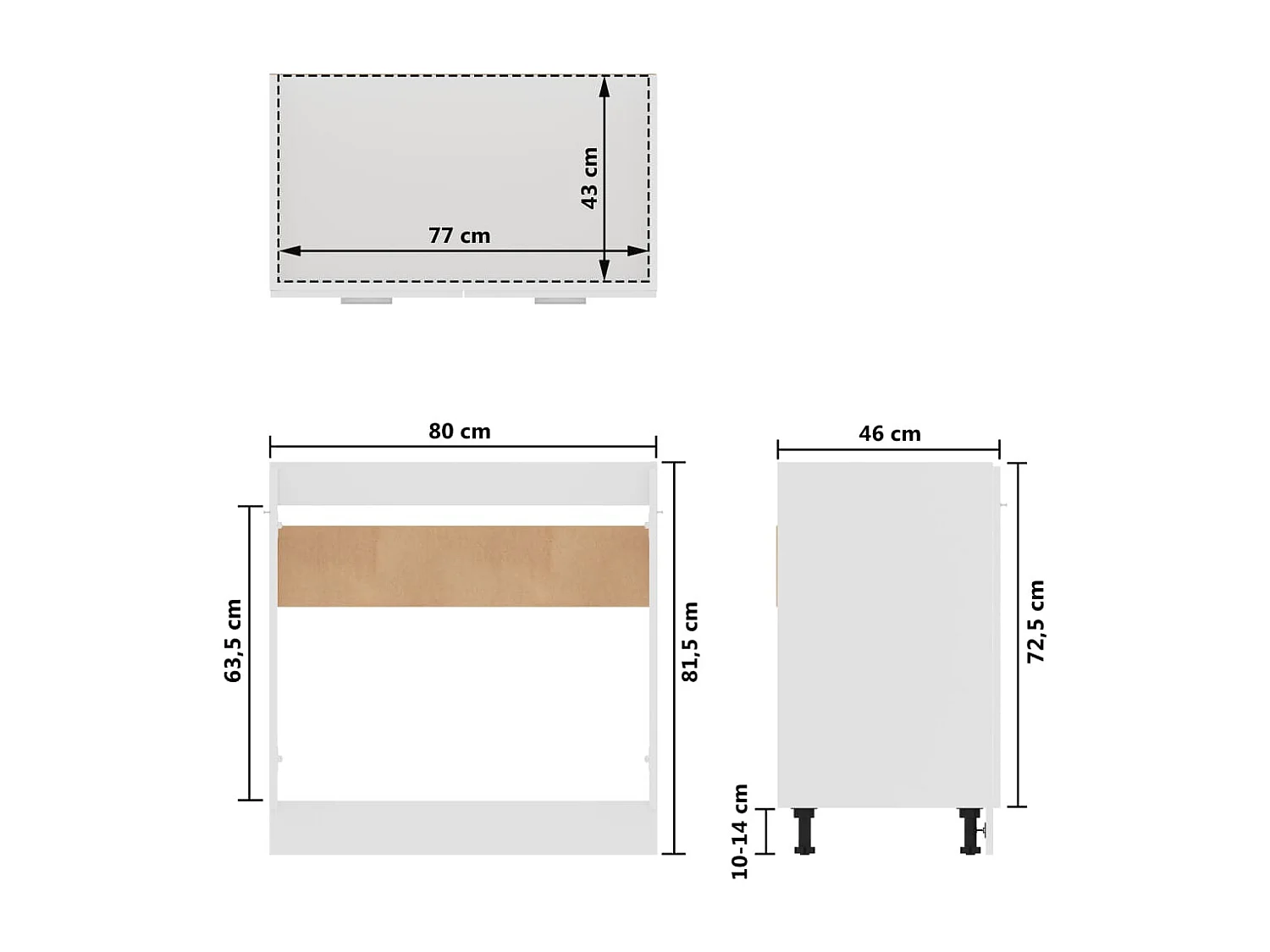 Mobile Sottolavello “Lyon” Bianco 80x46x81,5 cm