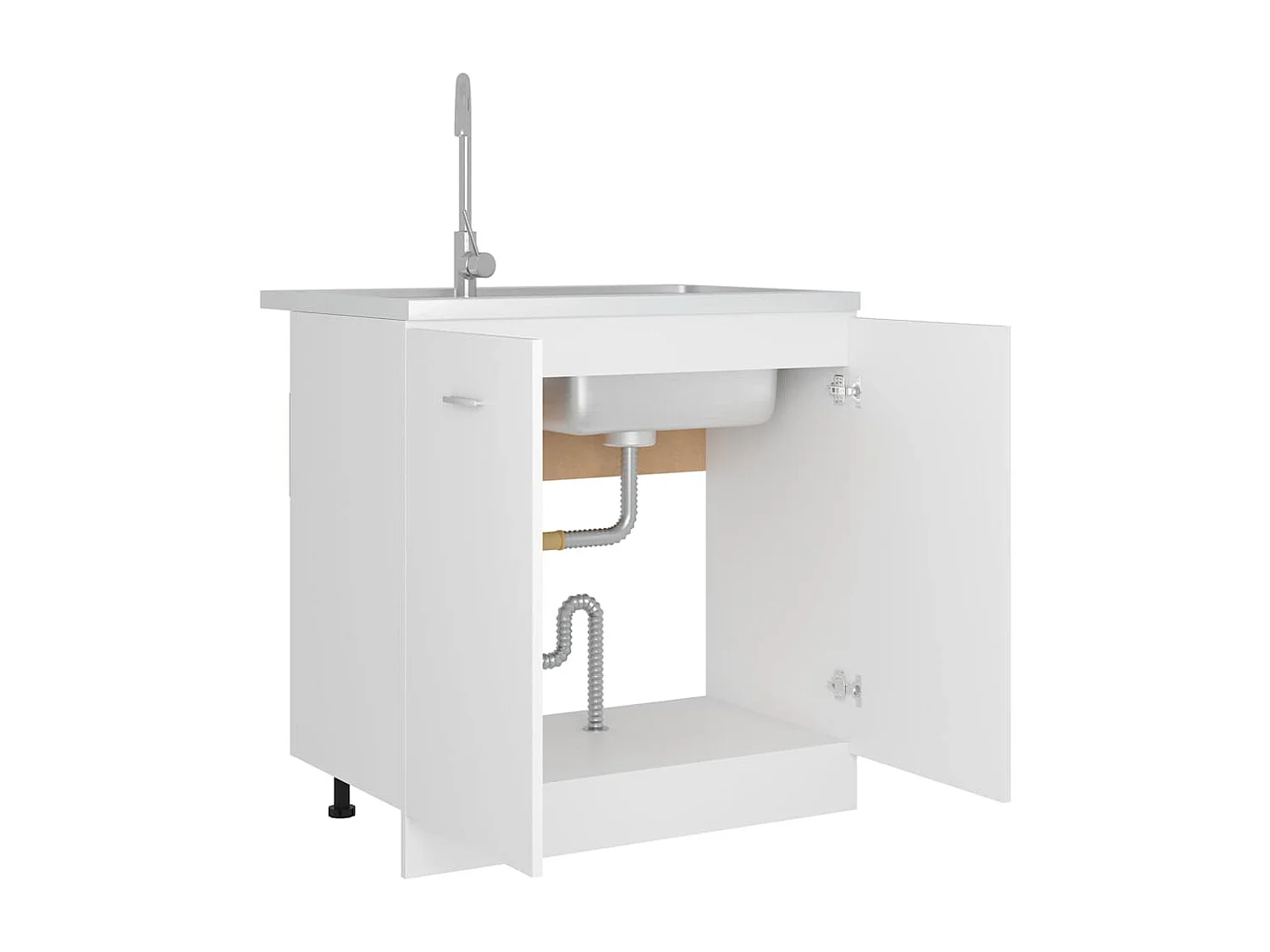 Meuble sous-évier "Lyon" Blanc 80 x 46 x 81,5 cm Bois d'ingénierie