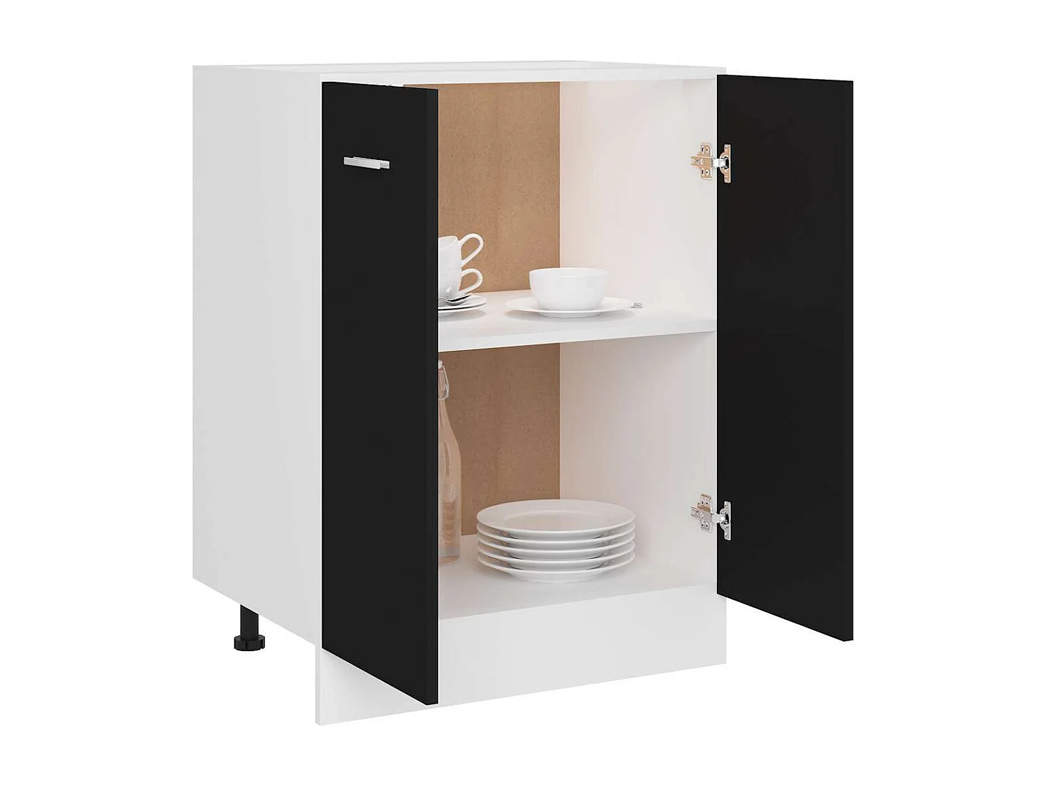 Meuble bas "Lyon" Noir 60 x 46 x 81,5 cm Bois d'ingénierie